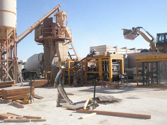 阿爾及利(li)亞砌塊磚(zhuan)機客戶